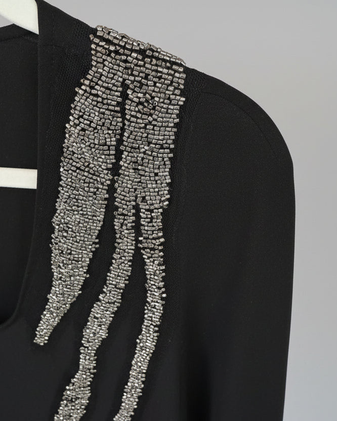 Short Sleeve Blouse with Beading Detail