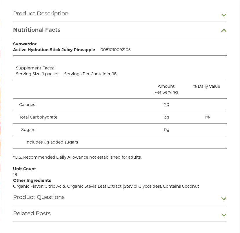 Single Serving - Juicy Pineapple Active Hydration Sticks