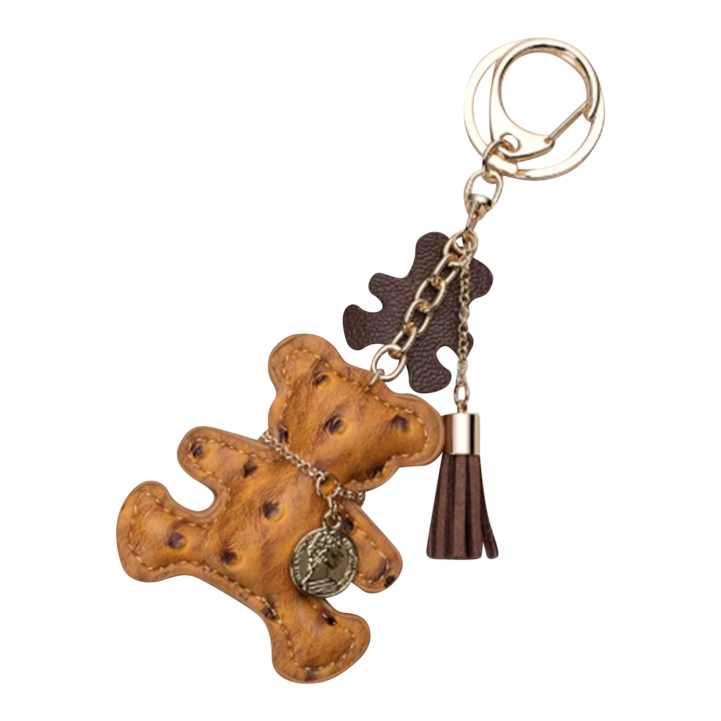 Leather Teddy Bear Purse Charm