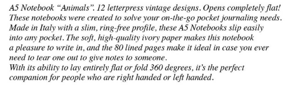 Cuttlefish Fine Italian Paper Notebook