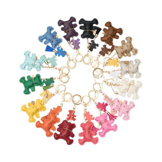 Leather Teddy Bear Purse Charm