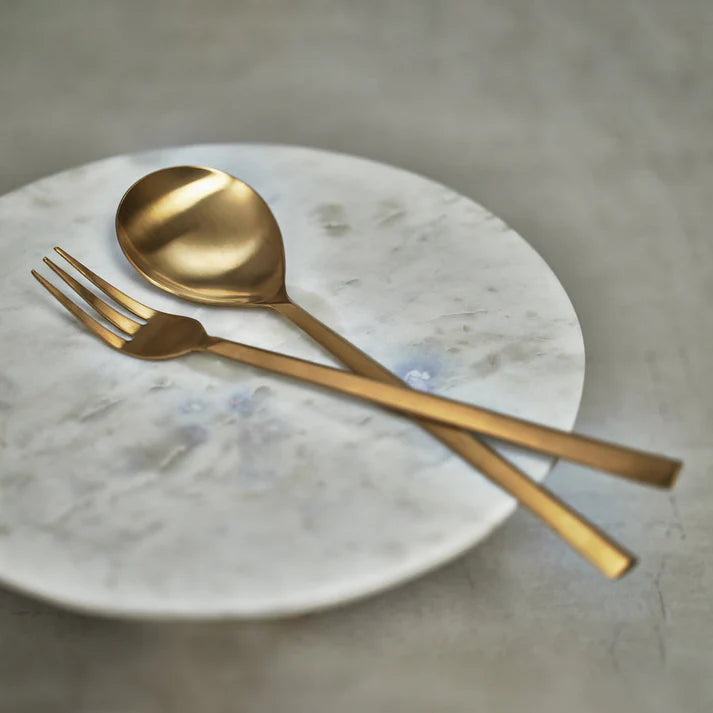 Matte Gold Salad Servers