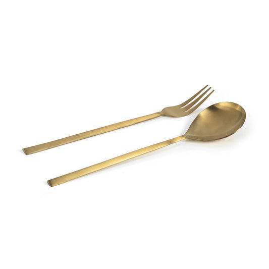 Matte Gold Salad Servers