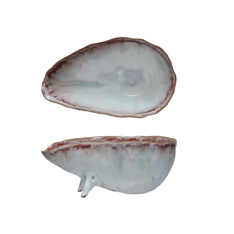 Stoneware, Reactive Glaze, Footed Bowl