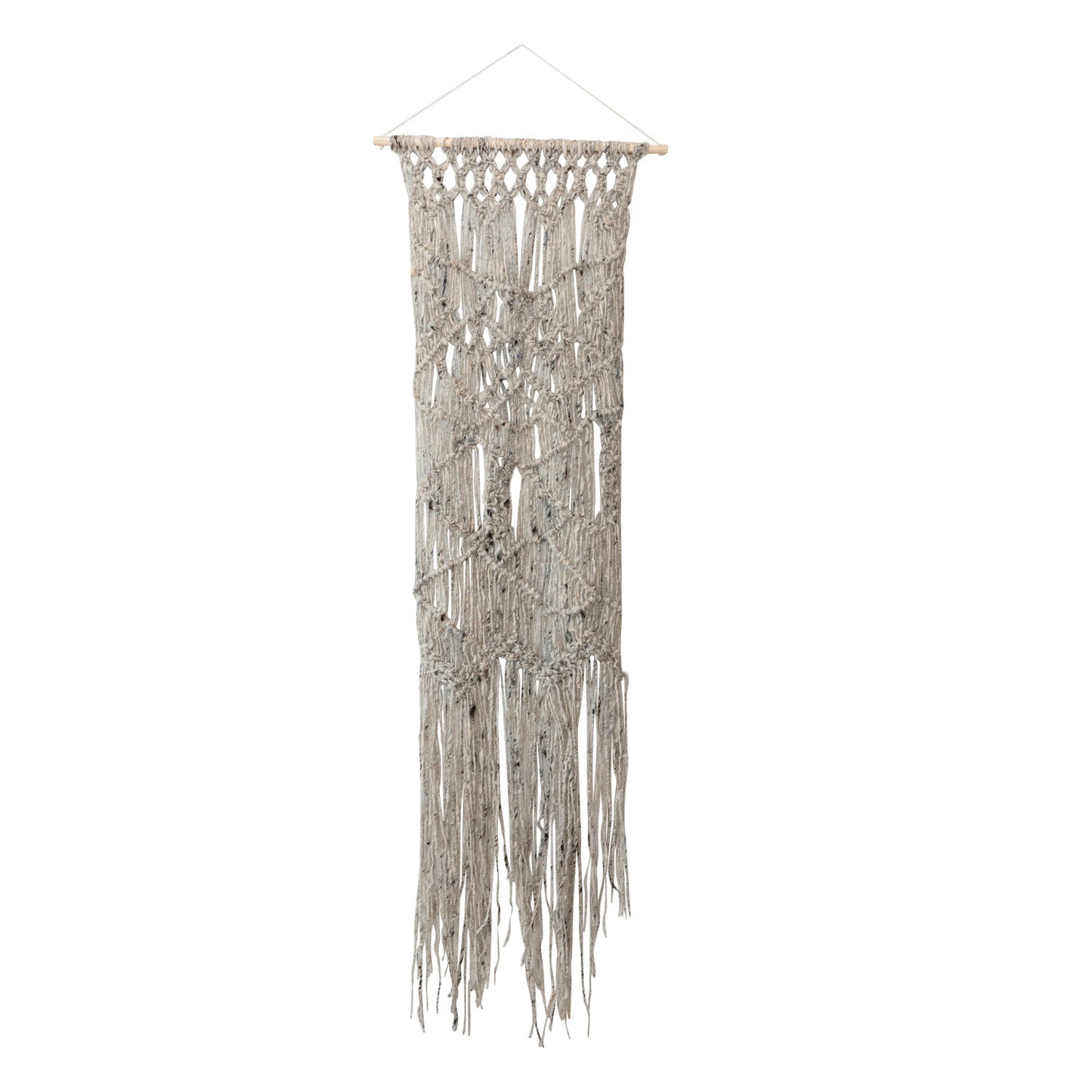 Wool Wall Hanging with Wood Hanger, Natural