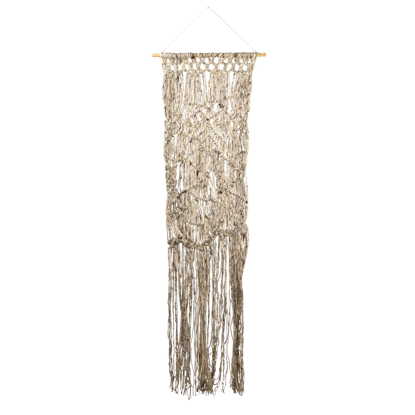 Wool Wall Hanging with Wood Hanger, Natural