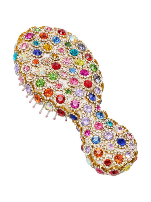 Rainbow Mini Crystal Hairbrush