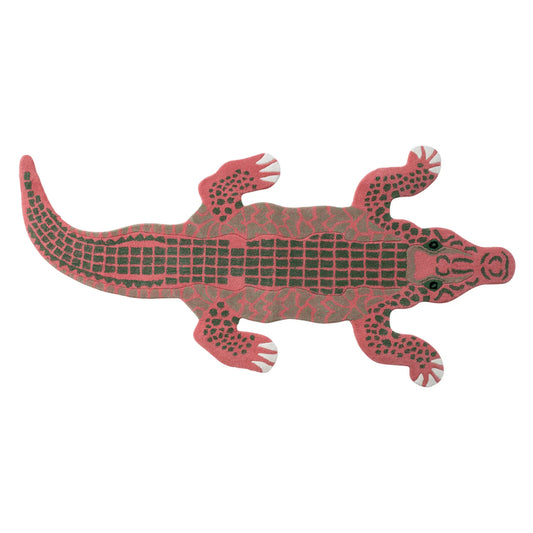 Wool Tufted Crocodile Shaped Rug