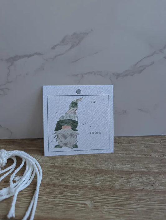 Green Gnome Gift Tags - set of 6