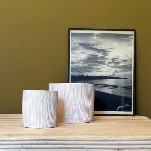Côté Bougie Striée White Fleur D'Orange Candle (S)